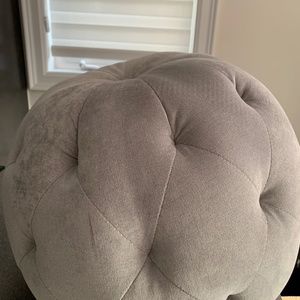 Urban Barn Grey Tufted Pouf
